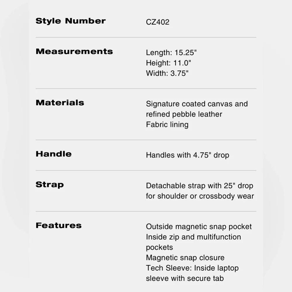 COACH Sullivan Portfolio Brief In Signature Canvas - Picture 3 of 15